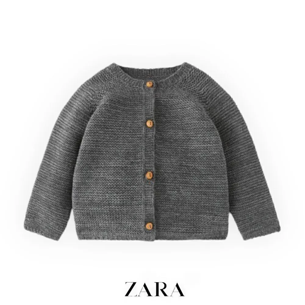 ZARA Baby | Gray | SEED STITCH KNIT JACKET